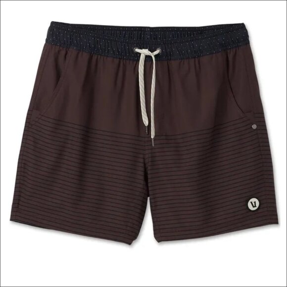 Men's Vuori Kore Mahogany Stripe Shorts 6"-with Boxer Brief Liner-Size M (VW303) - Picture 4 of 11